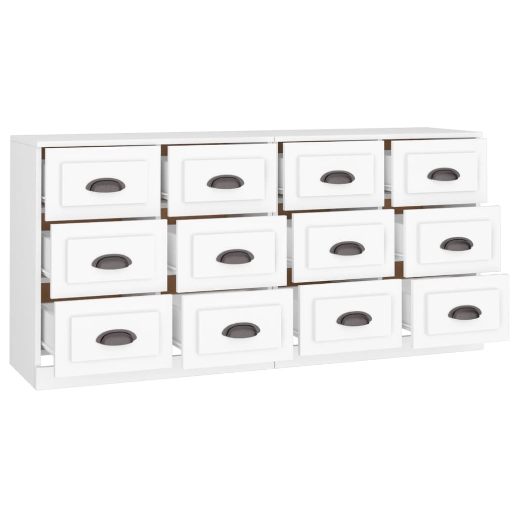 Image Buffets 2 pcs blanc bois d'ingénierie | Xios Store SNC vidaXL Xios Store SNC