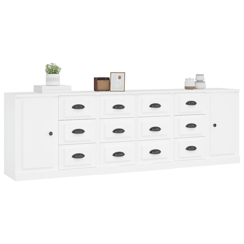 Image Buffets 3 pcs Blanc Bois d'ingénierie | Xios Store SNC vidaXL Xios Store SNC