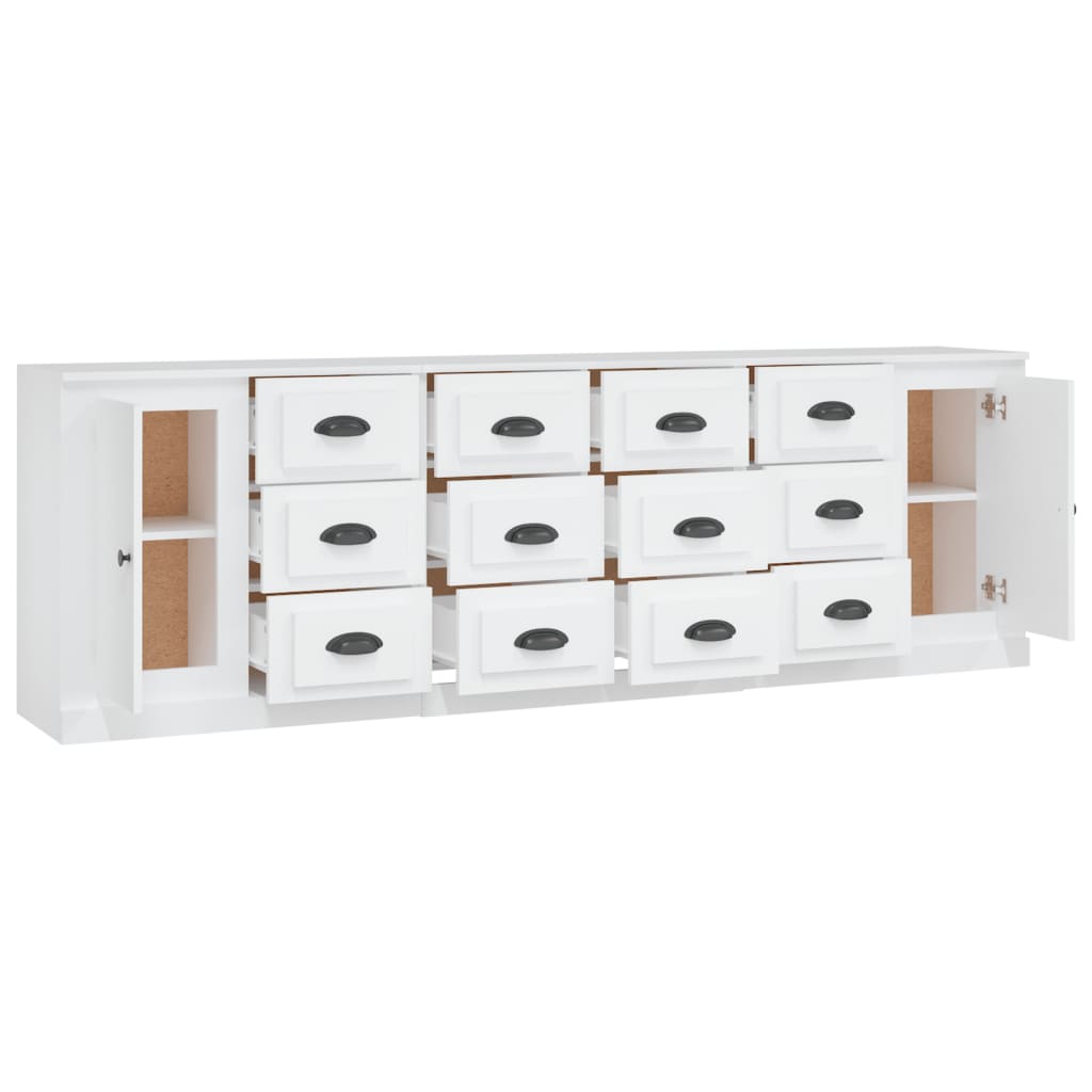 Image Buffets 3 pcs Blanc Bois d'ingénierie | Xios Store SNC vidaXL Xios Store SNC