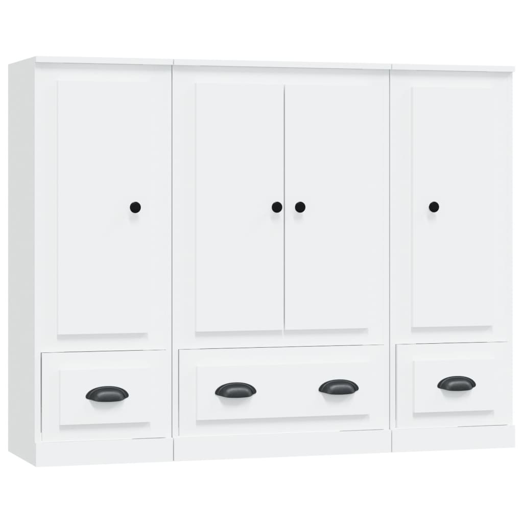 Image Buffets 3 pcs blanc bois d'ingénierie | Xios Store SNC vidaXL Xios Store SNC