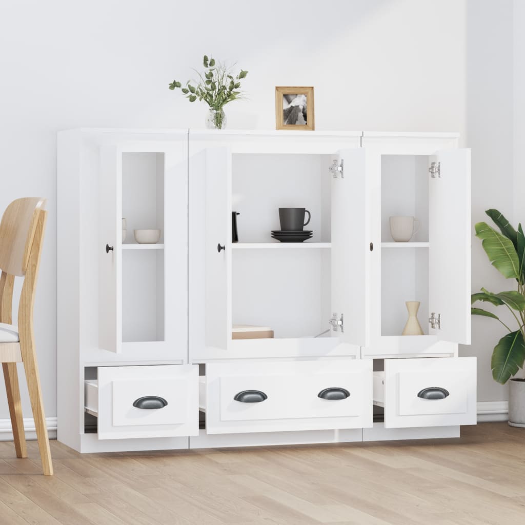 Image Buffets 3 pcs blanc bois d'ingénierie | Xios Store SNC vidaXL Xios Store SNC