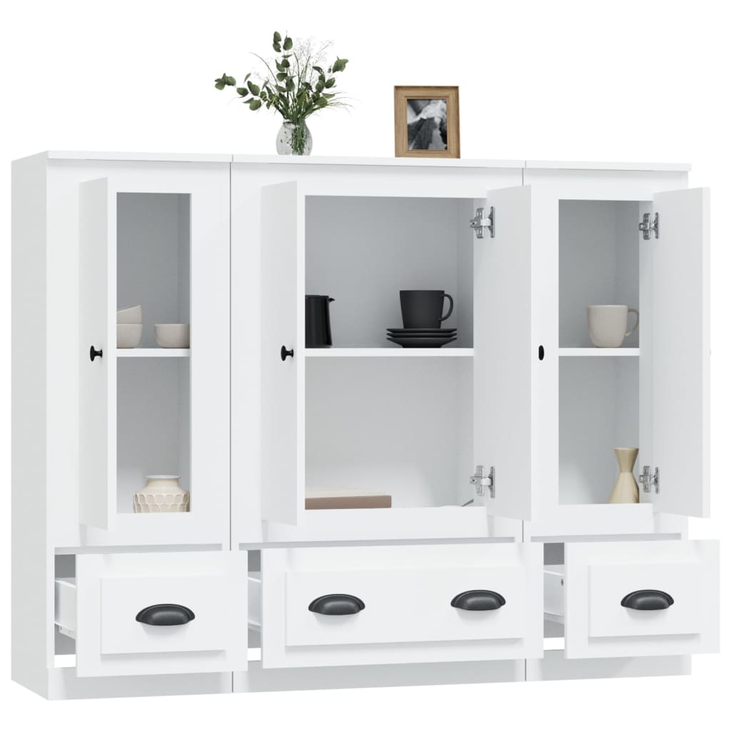 Image Buffets 3 pcs blanc bois d'ingénierie | Xios Store SNC vidaXL Xios Store SNC