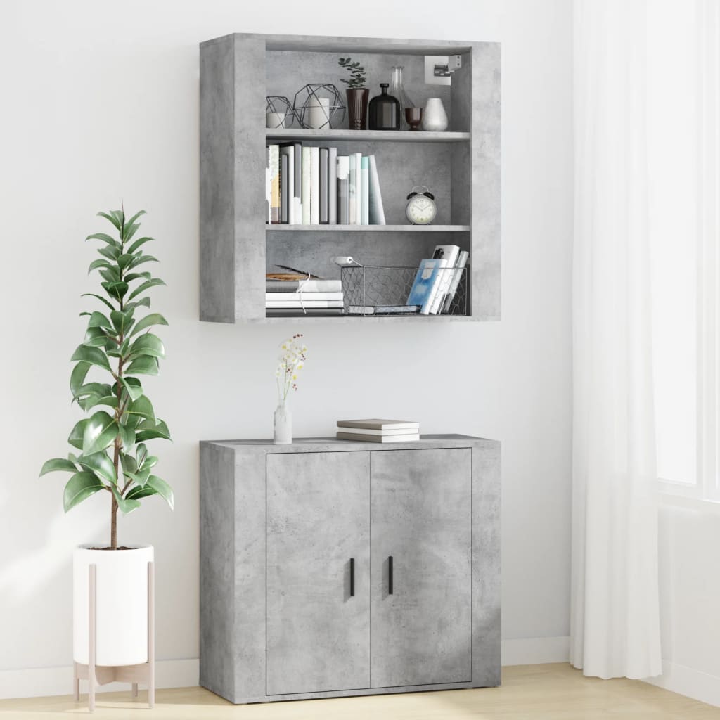 Image Buffet haut Gris béton Bois d'ingénierie | Xios Store SNC vidaXL Xios Store SNC