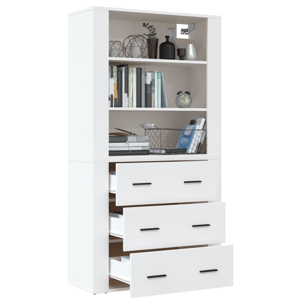 Image Buffet haut Blanc Bois d'ingénierie | Xios Store SNC vidaXL Xios Store SNC