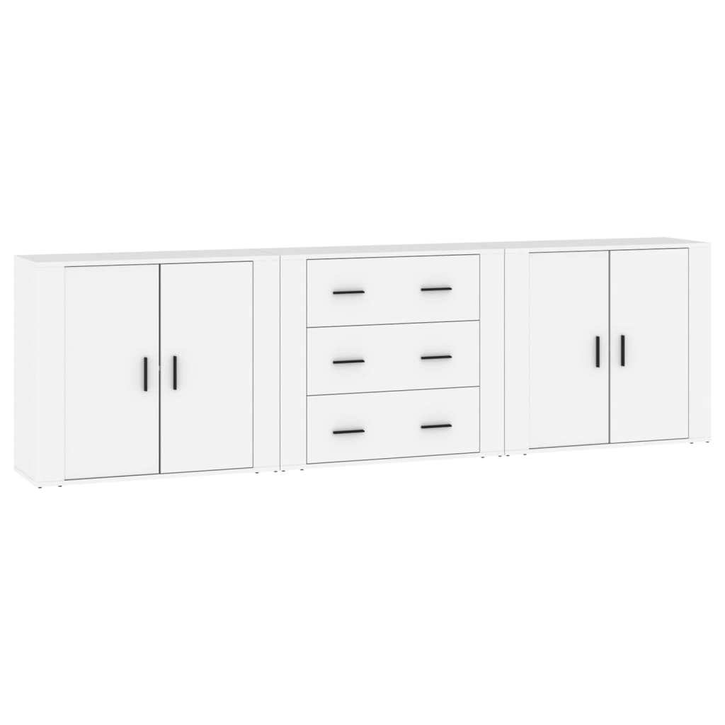 Image Buffets 3 pcs Blanc Bois d'ingénierie | Xios Store SNC vidaXL Xios Store SNC