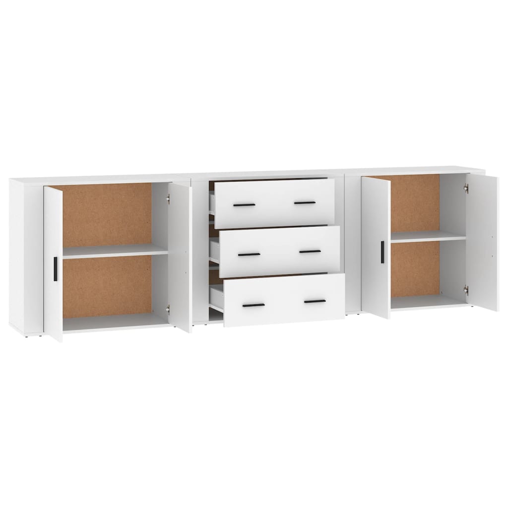 Image Buffets 3 pcs Blanc Bois d'ingénierie | Xios Store SNC vidaXL Xios Store SNC