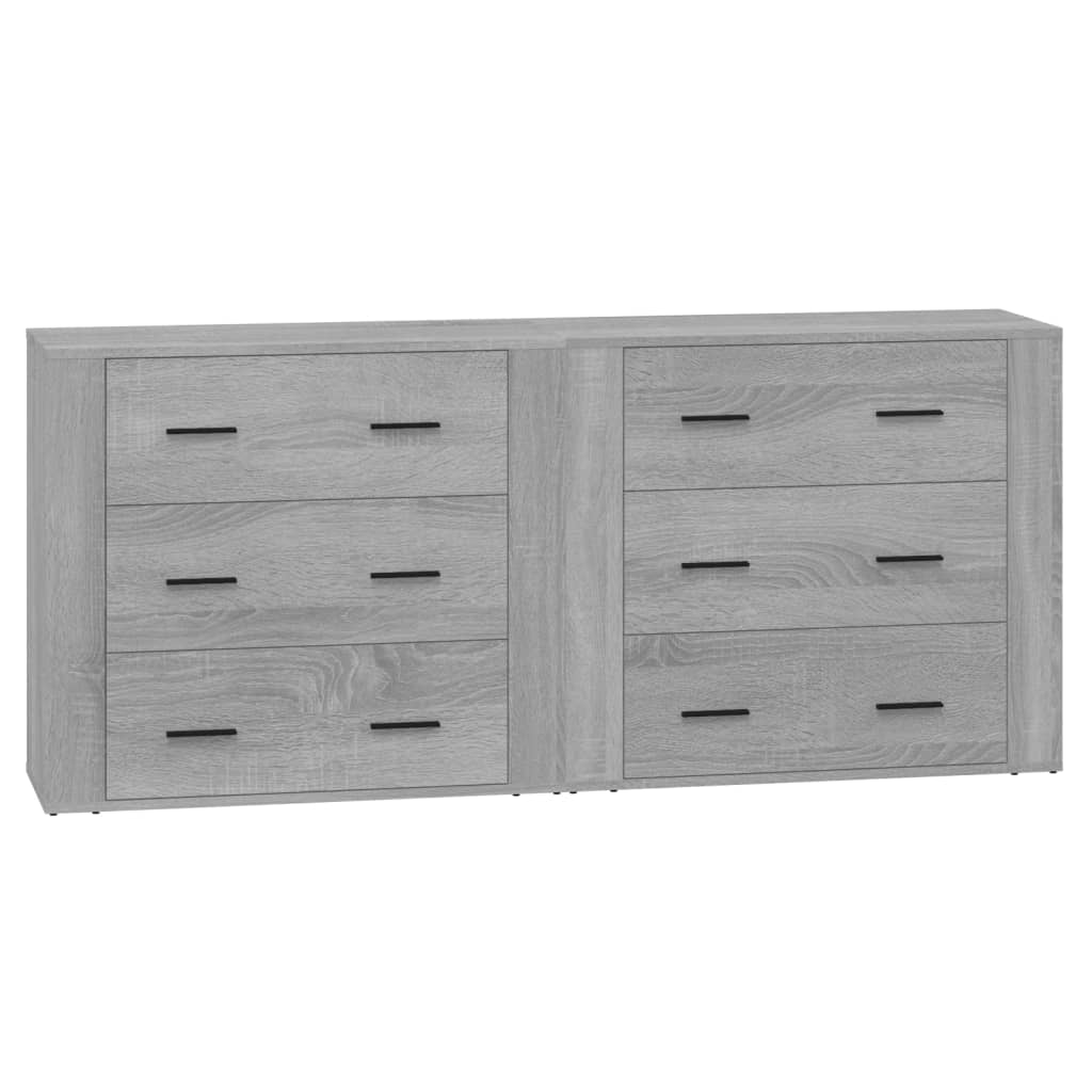 Image Buffets 2 pcs sonoma gris bois d'ingénierie | Xios Store SNC vidaXL Xios Store SNC