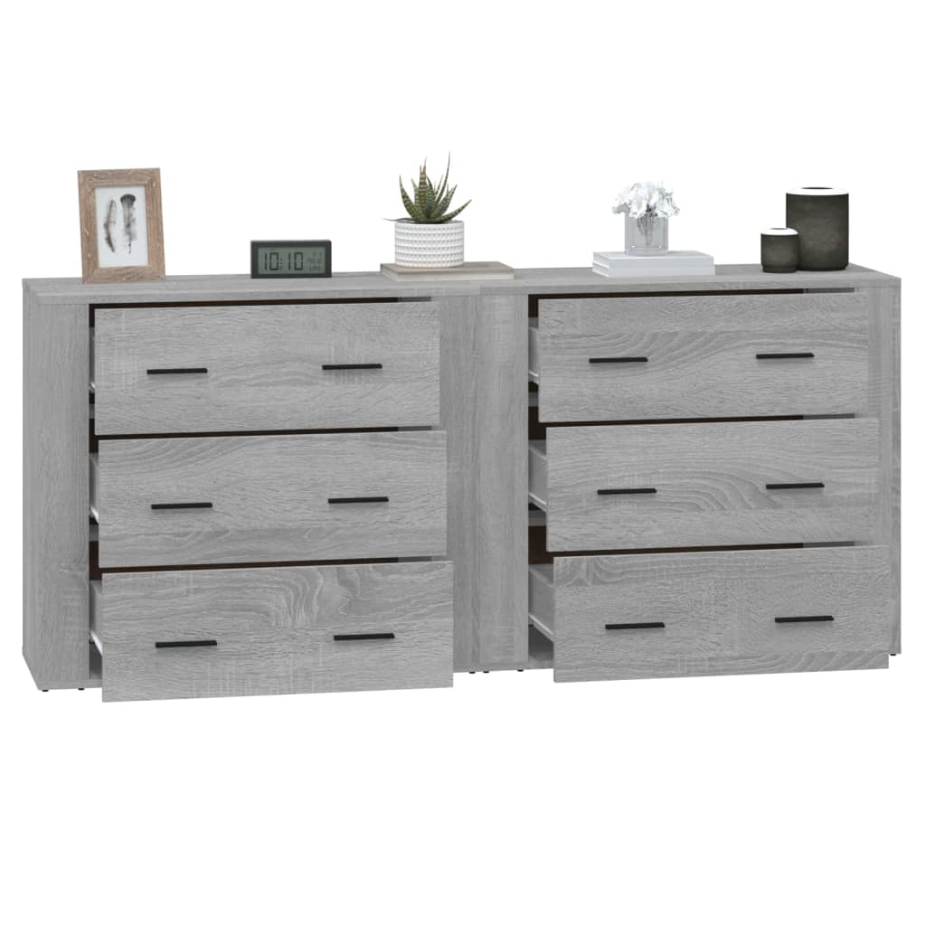 Image Buffets 2 pcs sonoma gris bois d'ingénierie | Xios Store SNC vidaXL Xios Store SNC