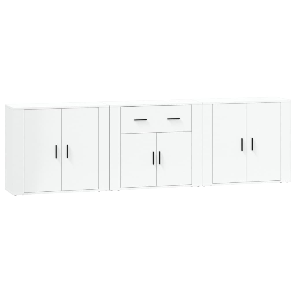 Image Buffets 3 pcs Blanc Bois d'ingénierie | Xios Store SNC vidaXL Xios Store SNC