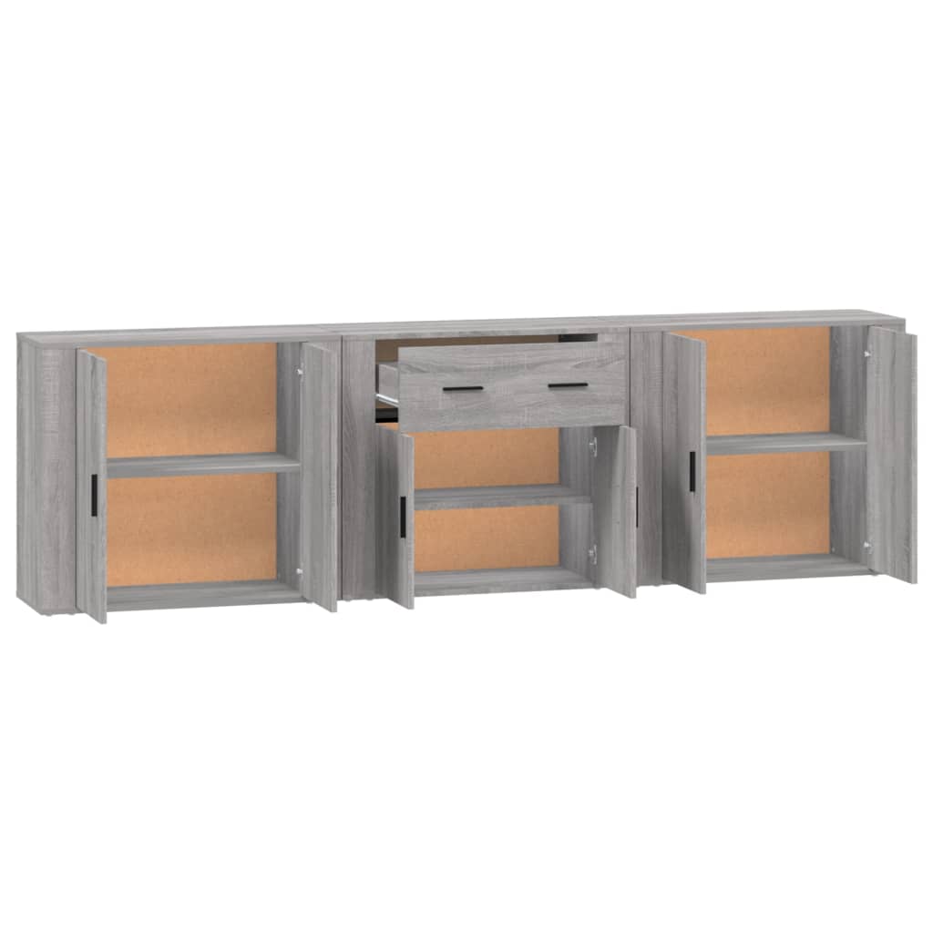 Image Buffets 3 pcs Sonoma gris Bois d'ingénierie | Xios Store SNC vidaXL Xios Store SNC