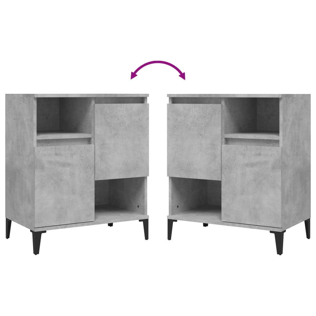 Image Buffets 2 pcs gris béton 60x35x70 cm bois d'ingénierie | Xios Store SNC vidaXL Xios Store SNC