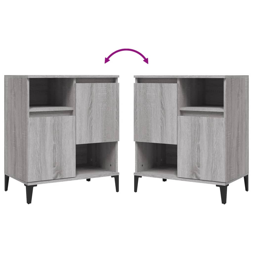 Image Buffets 2 pcs sonoma gris 60x35x70 cm bois d'ingénierie | Xios Store SNC vidaXL Xios Store SNC