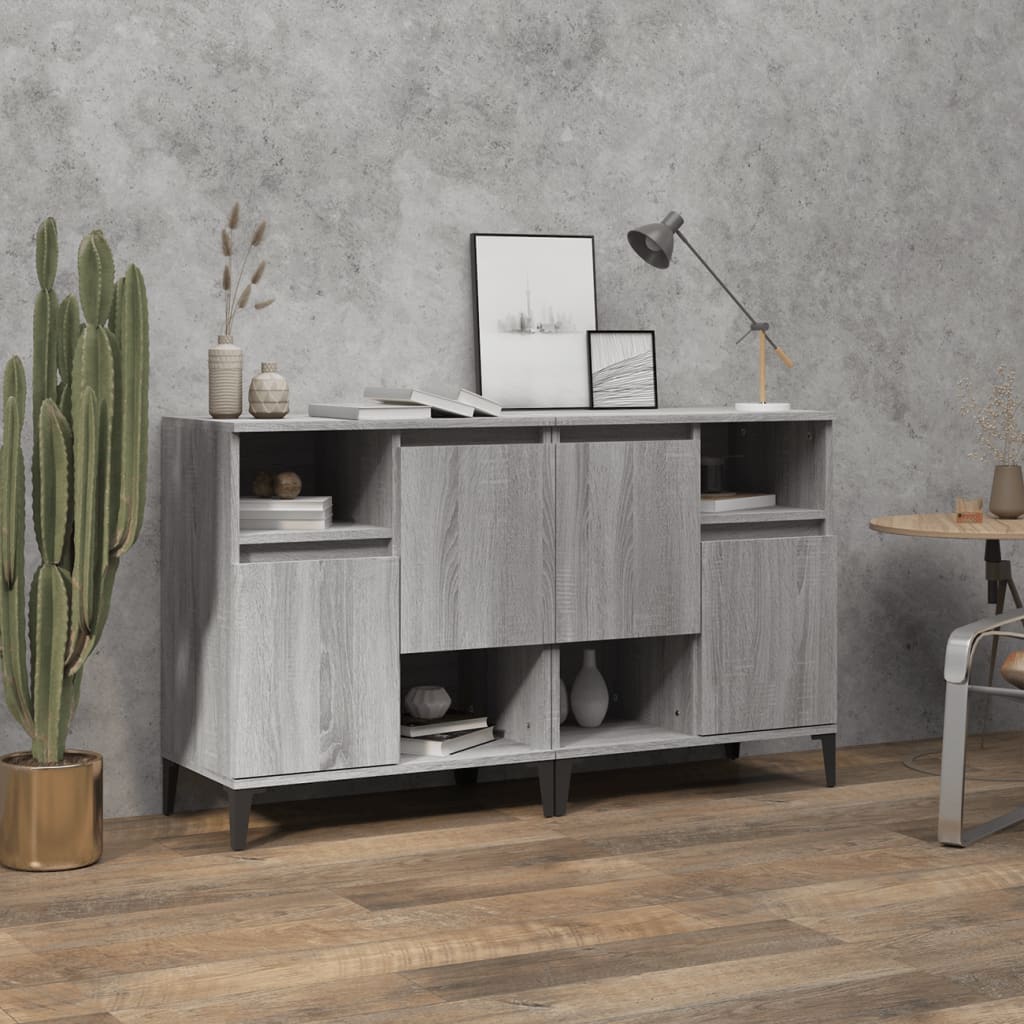 Image Buffets 2 pcs sonoma gris 60x35x70 cm bois d'ingénierie | Xios Store SNC vidaXL Xios Store SNC