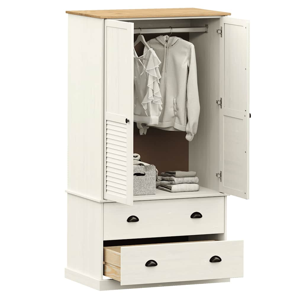 Garde-robe VIGO blanc 90x55x170 cm bois massif de pin Armoires vidaXL