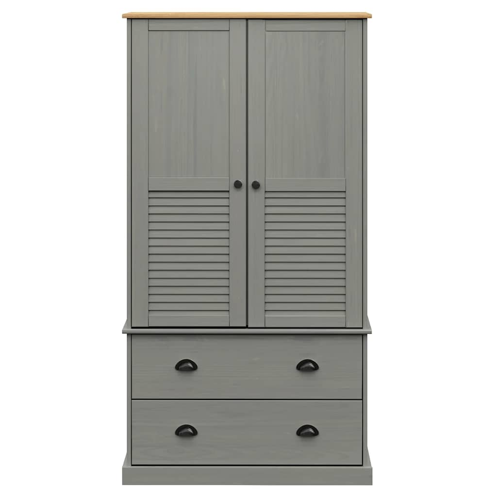 Garde-robe VIGO gris 90x55x170 cm bois massif de pin Armoires vidaXL