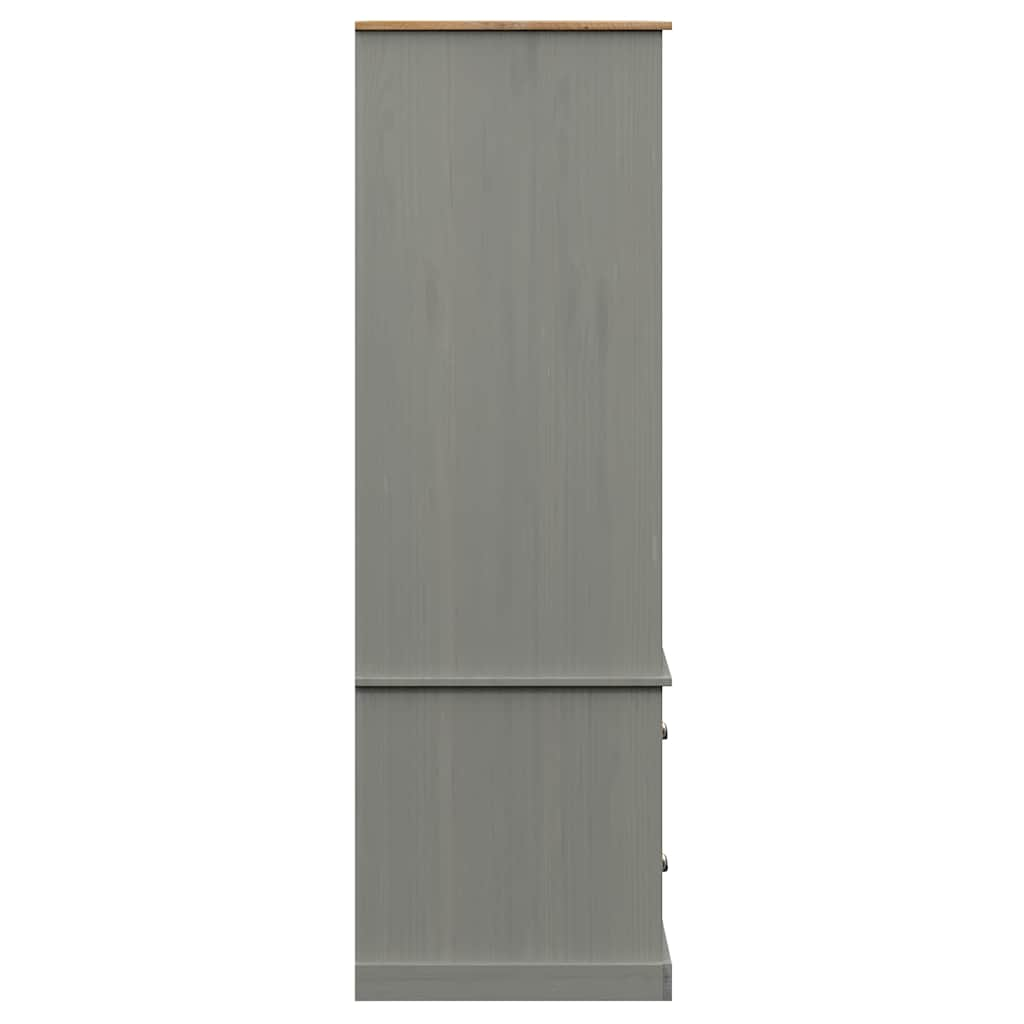 Garde-robe VIGO gris 90x55x170 cm bois massif de pin Armoires vidaXL