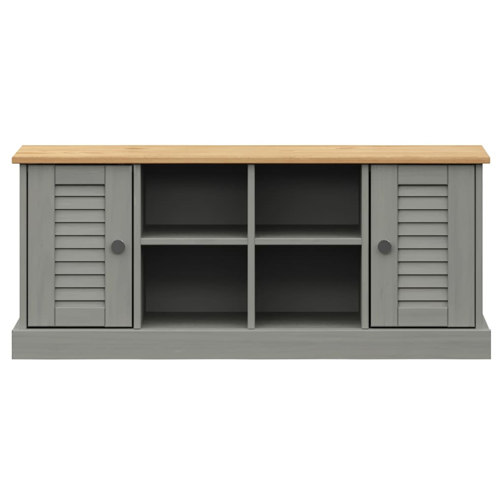 Banc à chaussures VIGO gris 106x35x45 cm bois massif de pin Bancs coffres vidaXL   