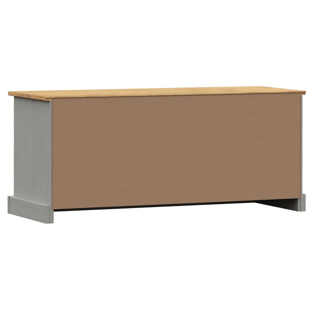 Banc à chaussures VIGO gris 106x35x45 cm bois massif de pin Bancs coffres vidaXL   