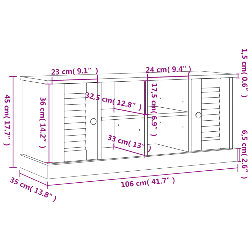 Banc à chaussures VIGO gris 106x35x45 cm bois massif de pin Bancs coffres vidaXL   