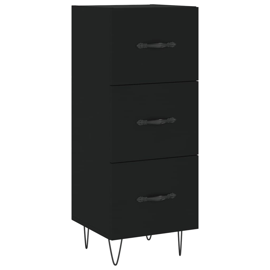 Buffet Noir 34,5x34x90 cm Bois d'ingénierie - Xios Store SNC