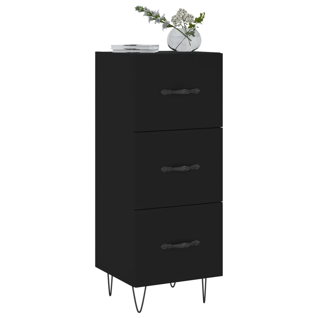 Buffet Noir 34,5x34x90 cm Bois d'ingénierie - Xios Store SNC