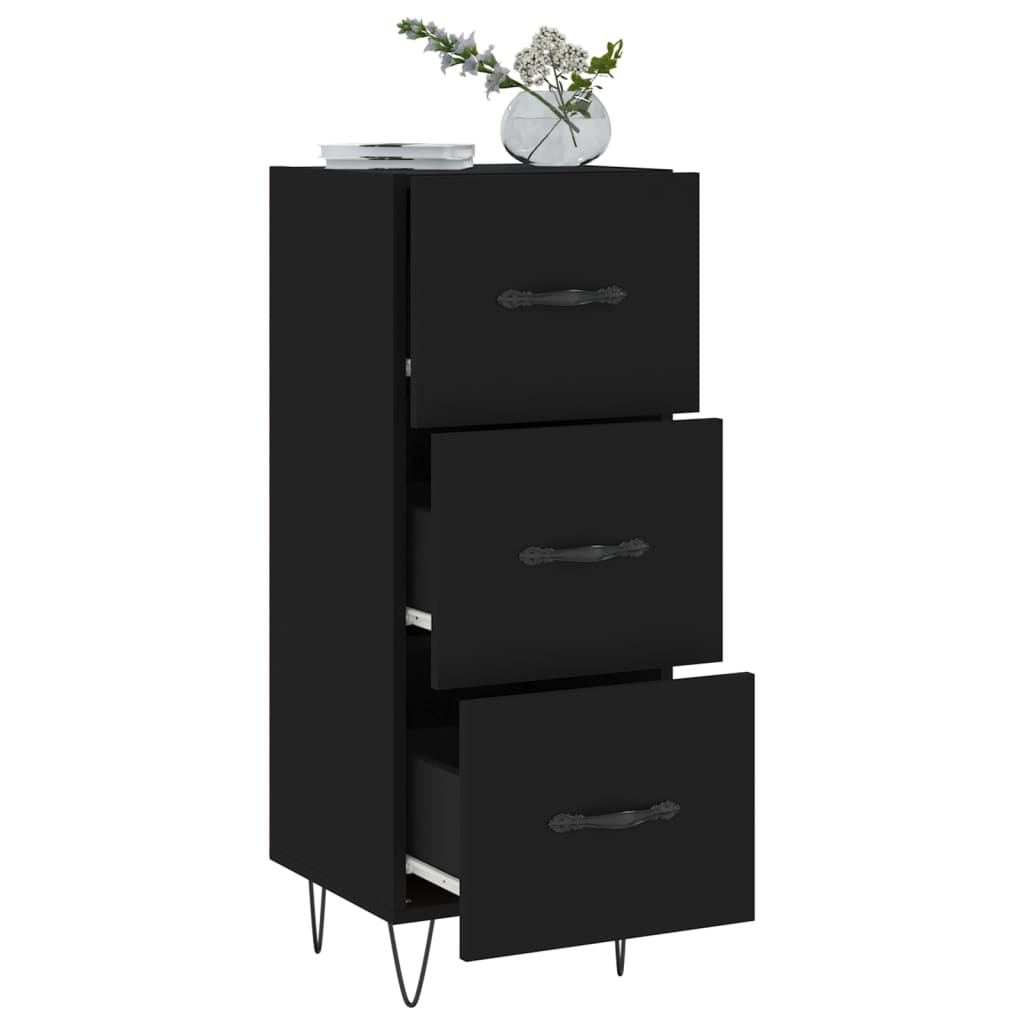 Buffet Noir 34,5x34x90 cm Bois d'ingénierie - Xios Store SNC