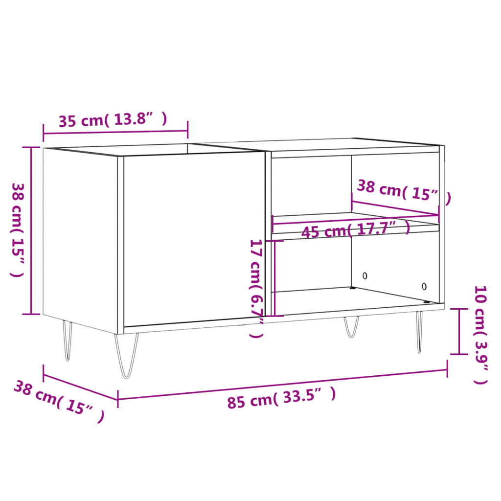 Armoire à disques chêne sonoma 85x38x48 cm bois d'ingénierie Fixations & meubles de rangement multimédia vidaXL   