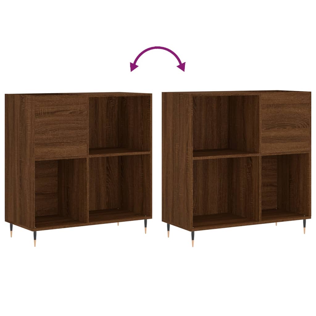 Armoire à disques chêne marron 84,5x38x89 cm bois d'ingénierie Fixations & meubles de rangement multimédia vidaXL   