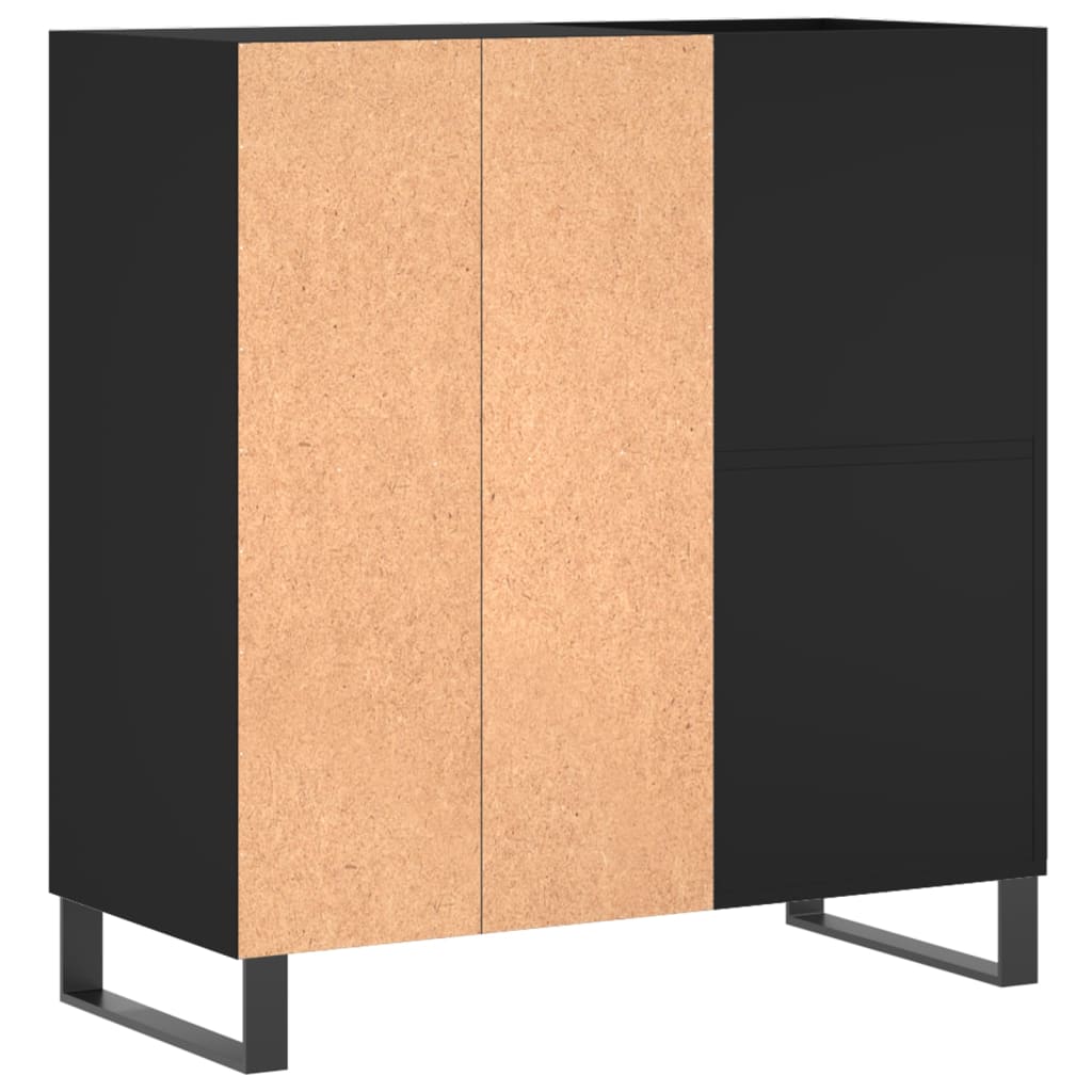 Armoire à disques noir 84,5x38x89 cm bois d'ingénierie Fixations & meubles de rangement multimédia vidaXL   