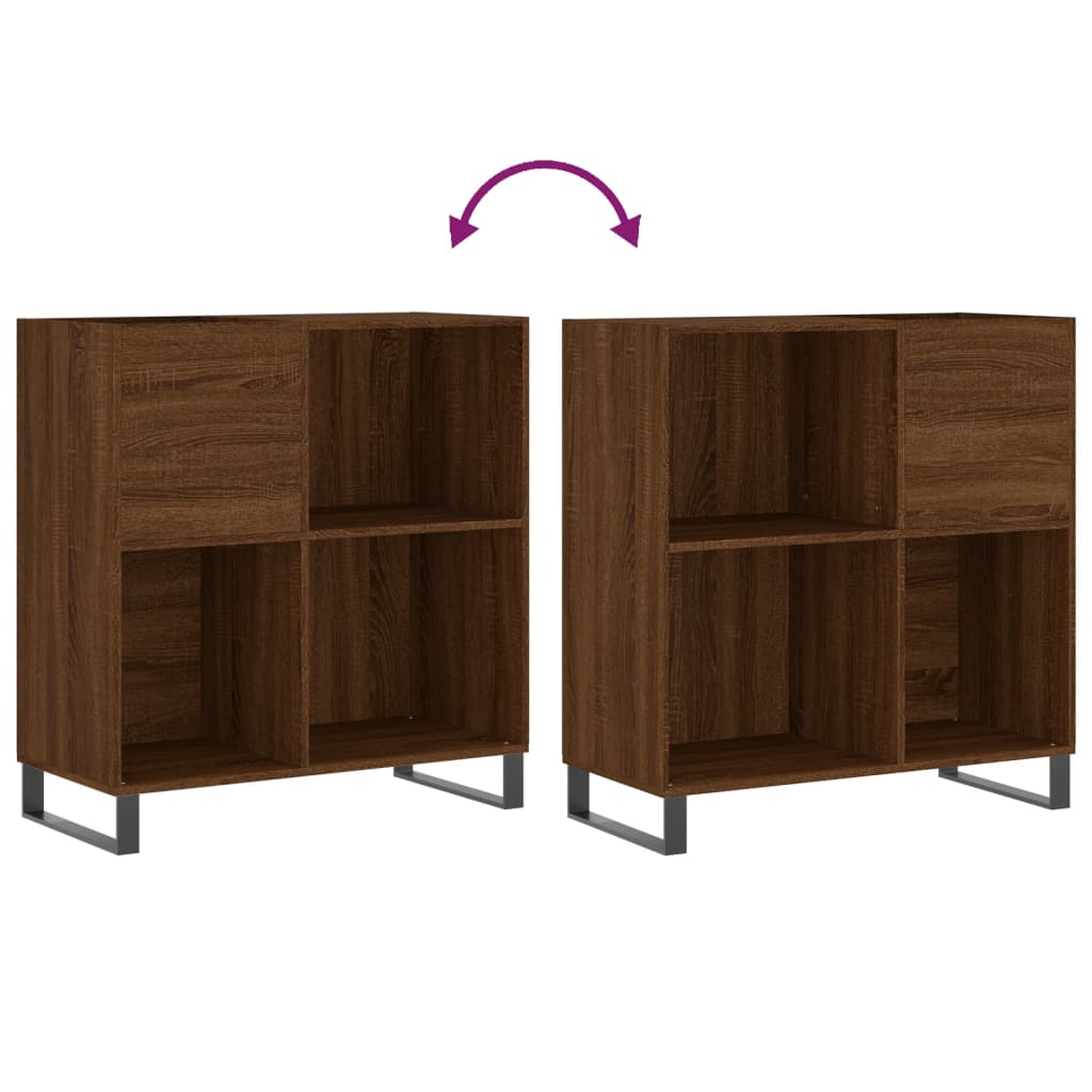 Armoire à disques chêne marron 84,5x38x89 cm bois d'ingénierie Fixations & meubles de rangement multimédia vidaXL   