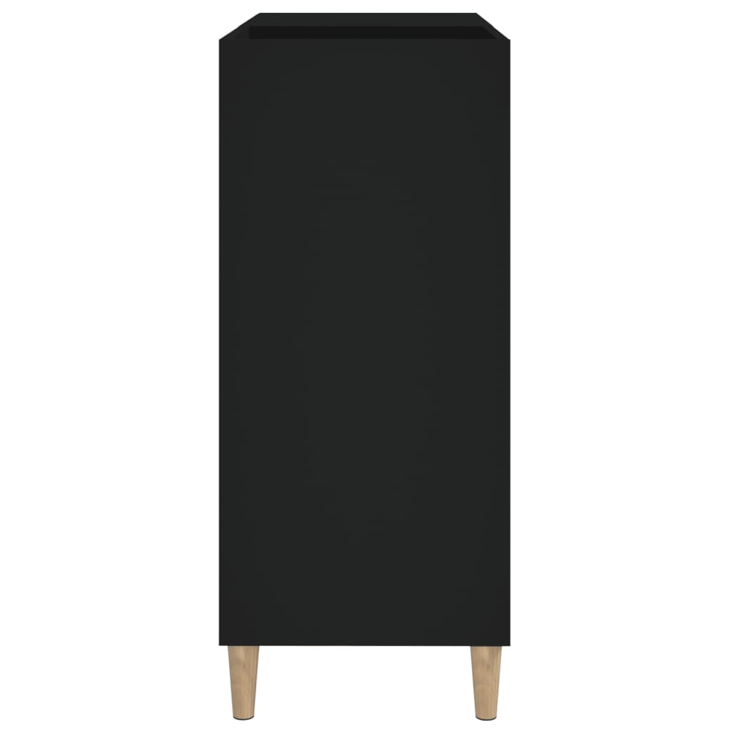 Armoire à disques noir 84,5x38x89 cm bois d'ingénierie Fixations & meubles de rangement multimédia vidaXL   