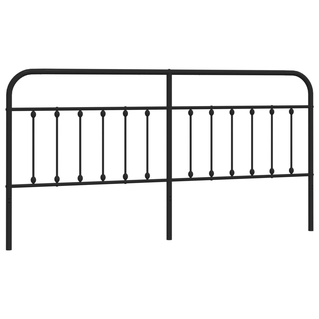 Tête de lit métal noir 200 cm Têtes et pieds de lit vidaXL   