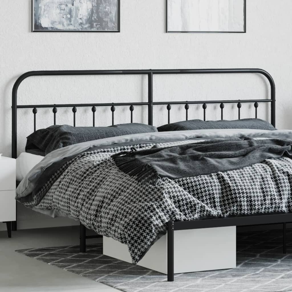 Tête de lit métal noir 200 cm Têtes et pieds de lit vidaXL   