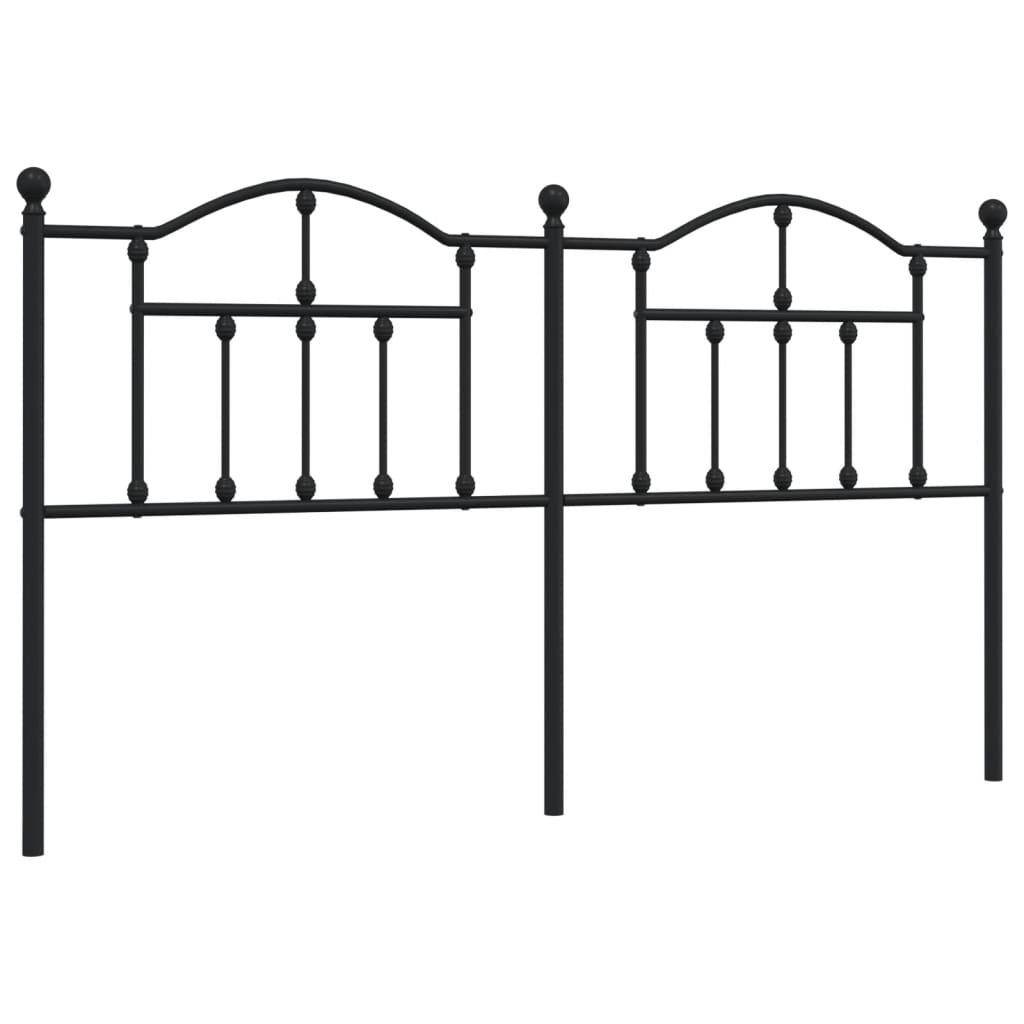 Tête de lit métal noir 180 cm Têtes et pieds de lit vidaXL   