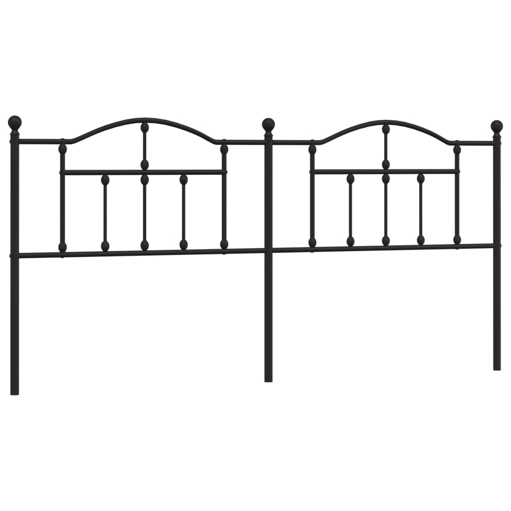 Tête de lit métal noir 200 cm Têtes et pieds de lit vidaXL   