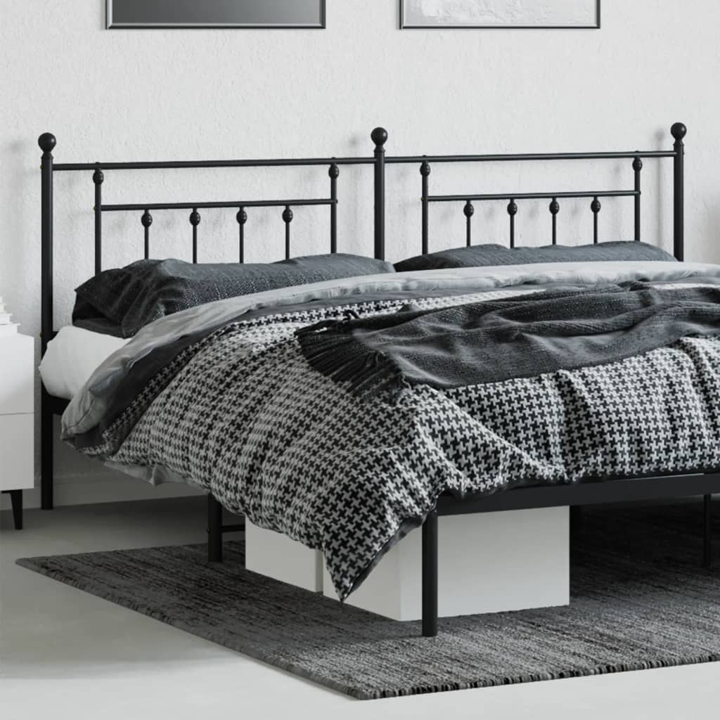 Tête de lit métal noir 200 cm Têtes et pieds de lit vidaXL   