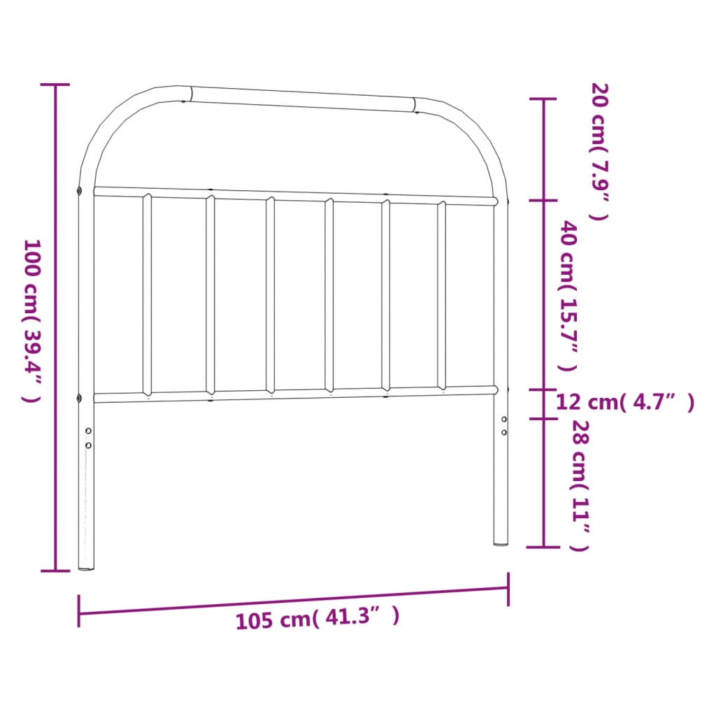 Tête de lit métal blanc 100 cm Têtes et pieds de lit vidaXL   