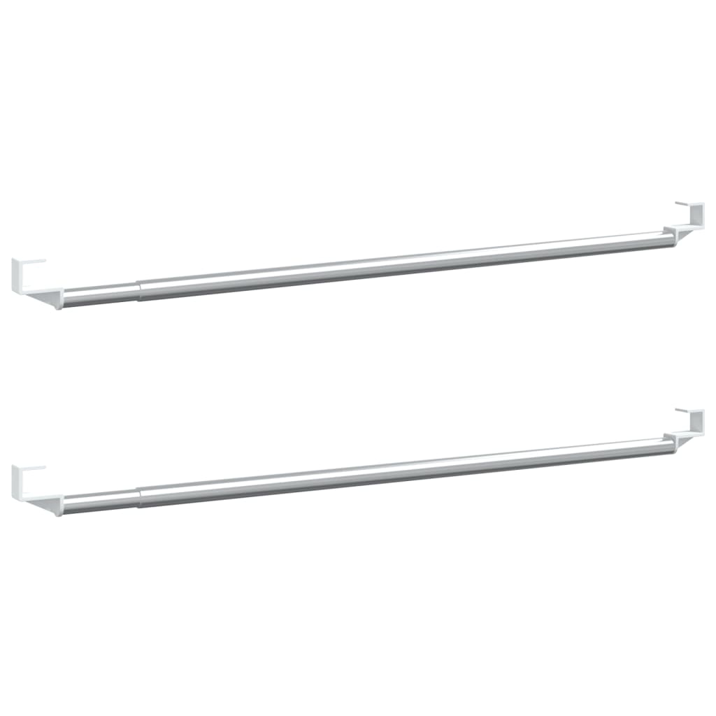 Tringles à rideau 2 pcs blanc et argenté 40-60 cm aluminium Tringles à rideaux vidaXL   