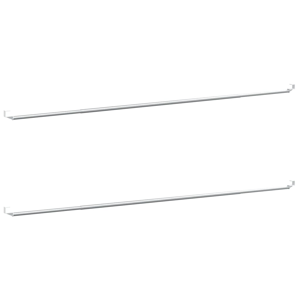 Tringles à rideau 2 pcs blanc et argenté 90-130 cm aluminium Tringles à rideaux vidaXL   