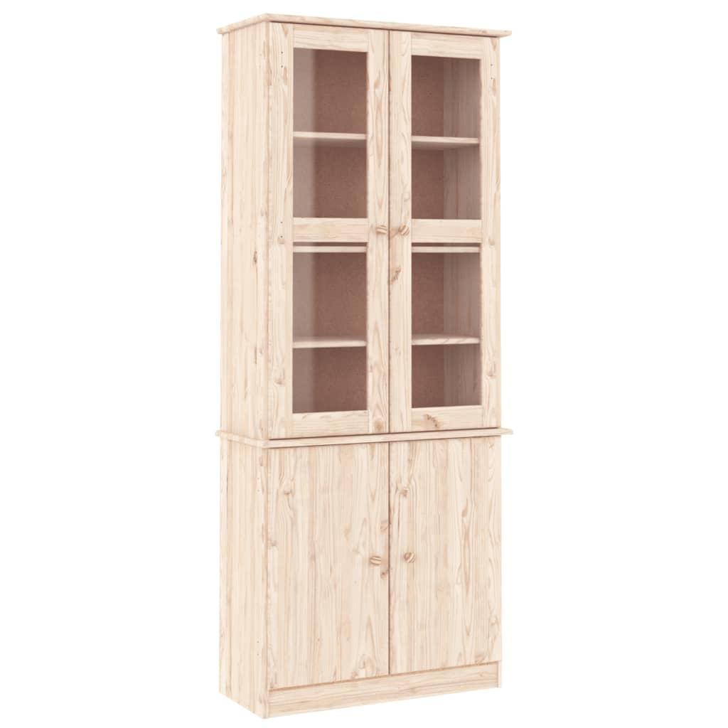 Vitrine en verre ALTA 77x35x186,5 cm bois de pin massif Buffets & bahuts vidaXL