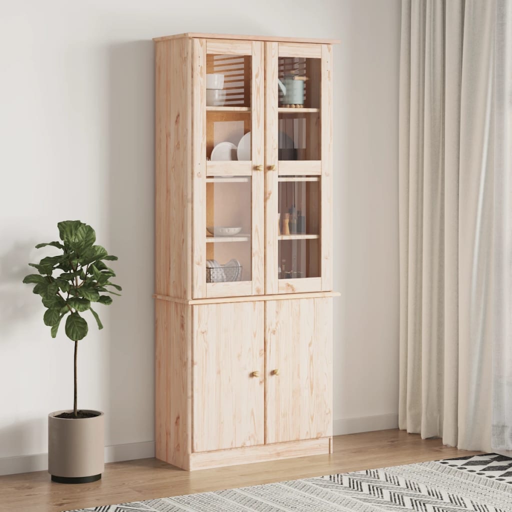 Vitrine en verre ALTA 77x35x186,5 cm bois de pin massif Buffets & bahuts vidaXL