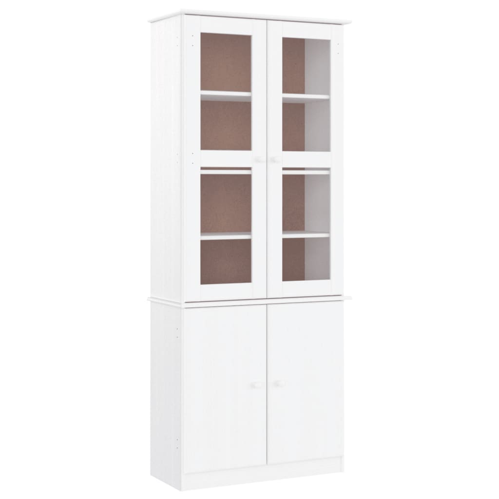 Vitrine en verre ALTA blanc 77x35x186,5 cm bois de pin massif Buffets & bahuts vidaXL