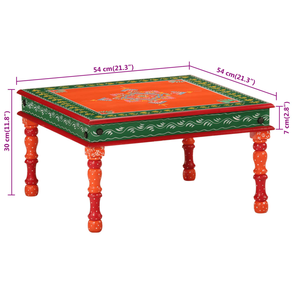 Table basse orange bois de manguier massif peint à la main Tables basses vidaXL   