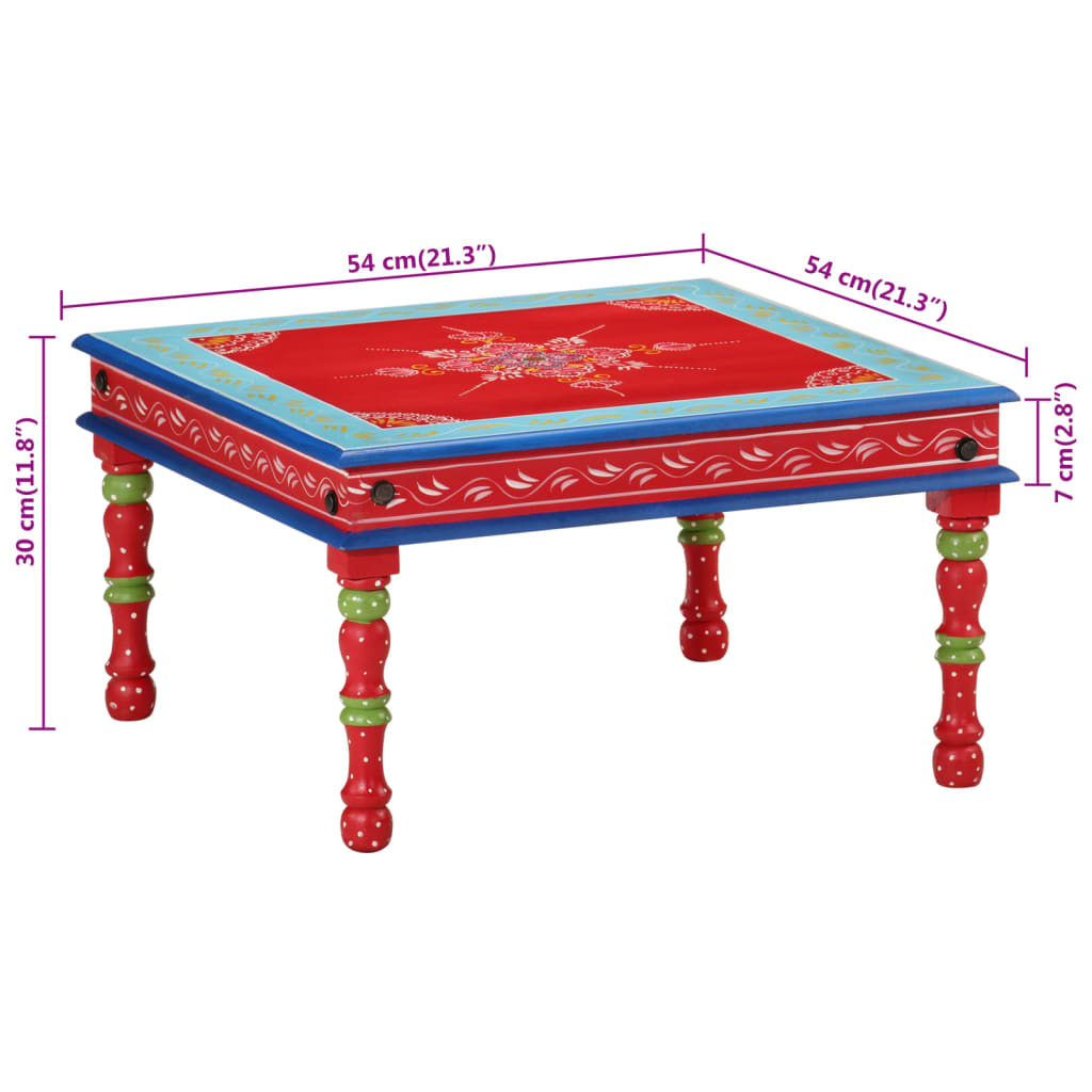 Table basse rouge bois de manguier massif peint à la main Tables basses vidaXL   