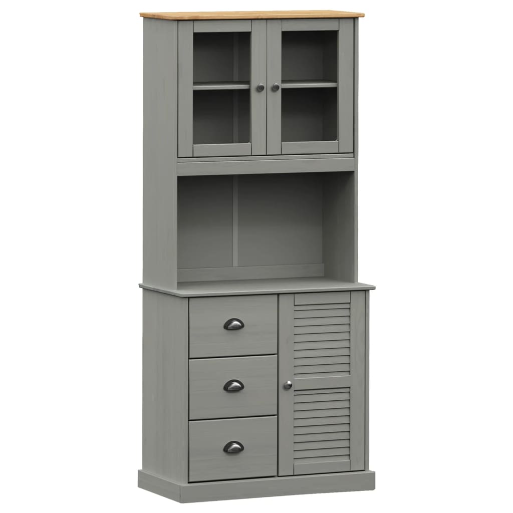 Image Buffet haut VIGO gris 78x40x175 cm bois massif de pin | Xios Store SNC vidaXL Xios Store SNC