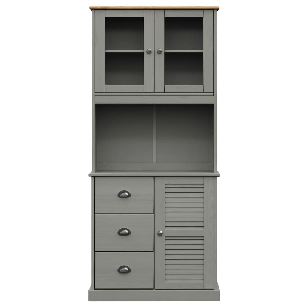 Image Buffet haut VIGO gris 78x40x175 cm bois massif de pin | Xios Store SNC vidaXL Xios Store SNC