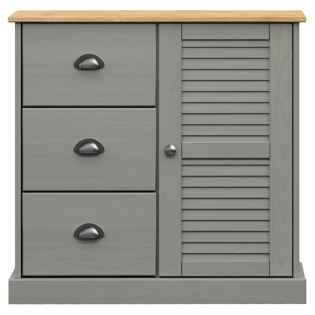 Image Buffet haut VIGO gris 78x40x175 cm bois massif de pin | Xios Store SNC vidaXL Xios Store SNC