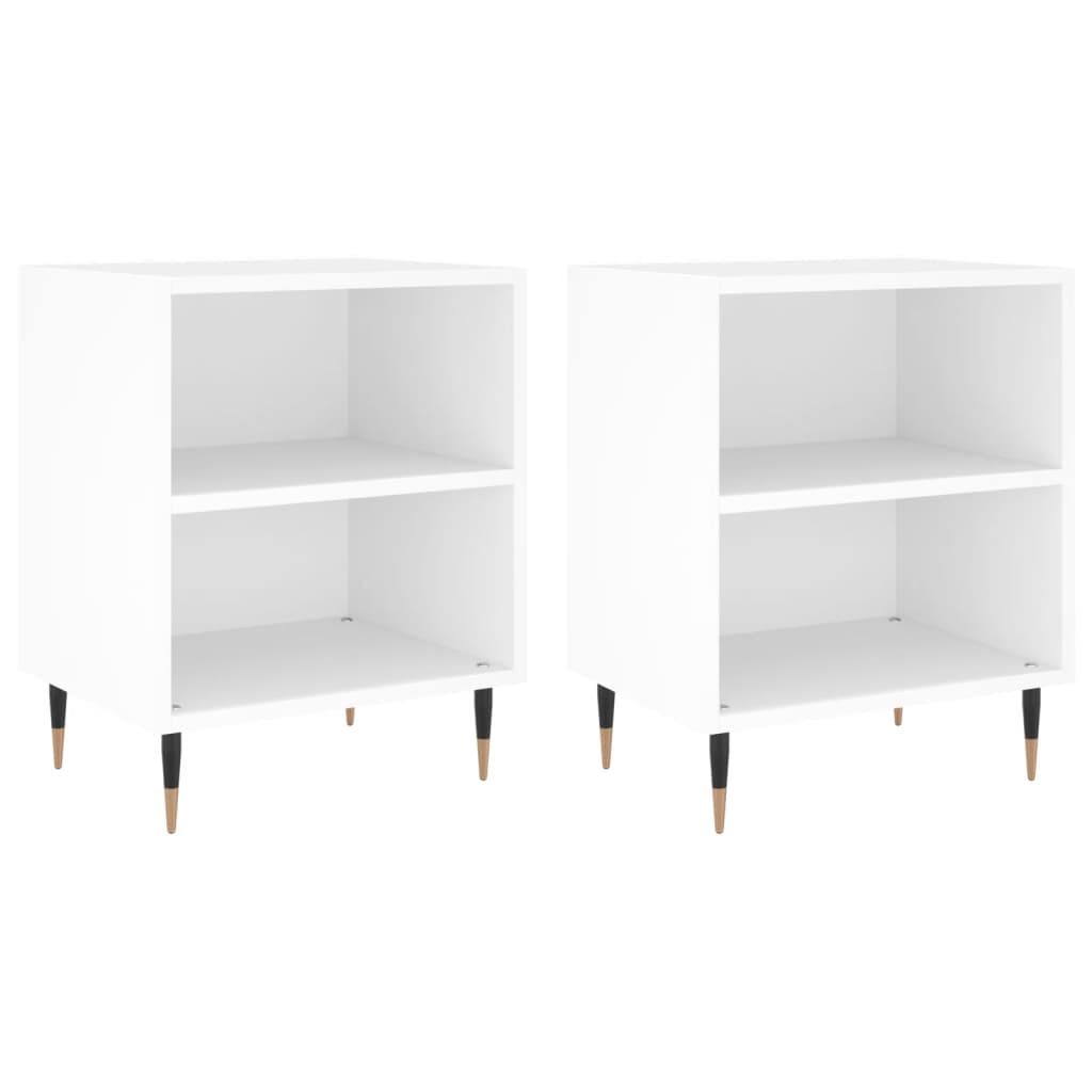 Tables de chevet 2 pcs blanc 40x30x50 cm bois d'ingénierie Tables de chevet vidaXL   