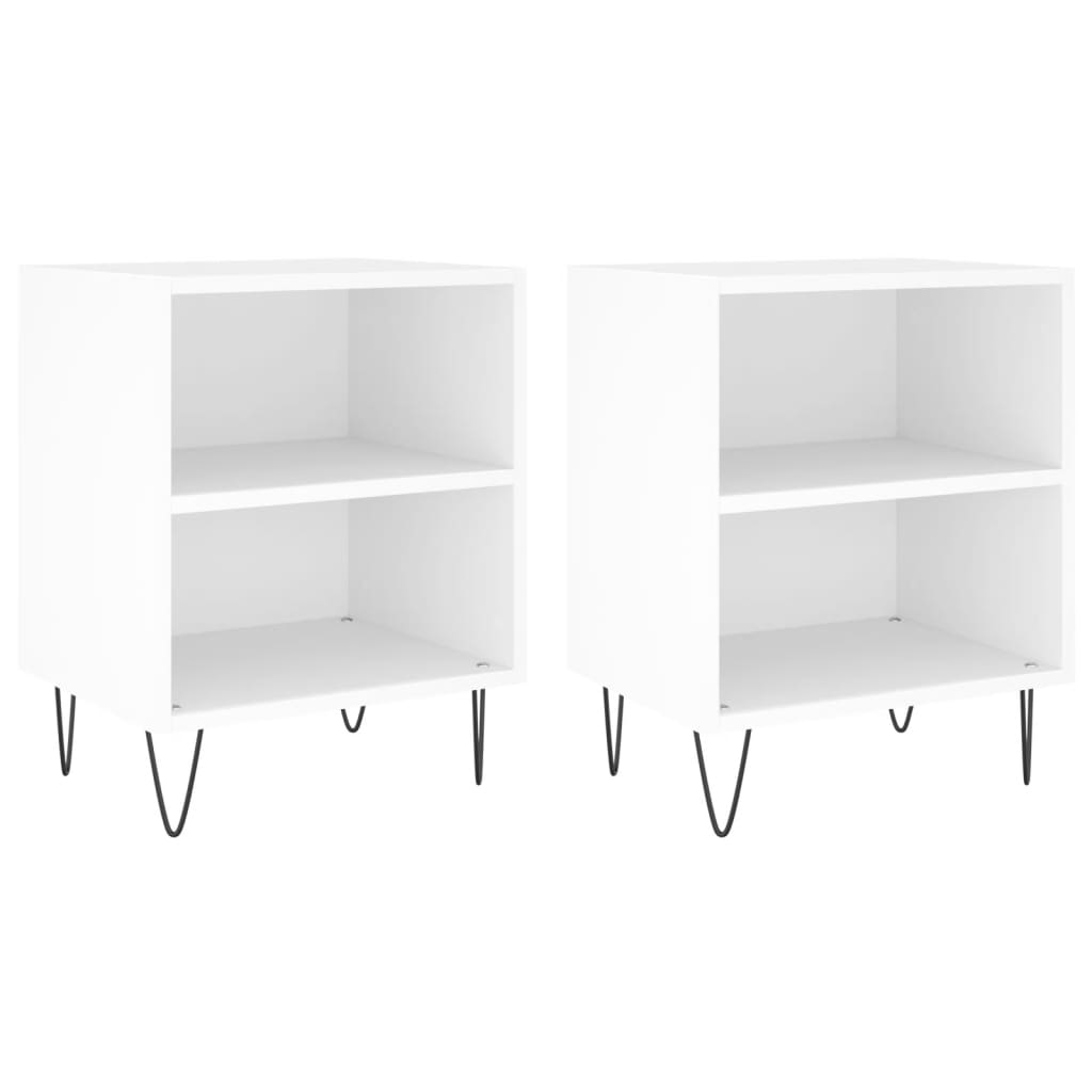 Tables de chevet 2 pcs blanc 40x30x50 cm bois d'ingénierie Tables de chevet vidaXL   