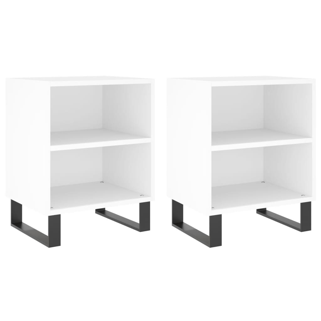 Tables de chevet 2 pcs blanc 40x30x50 cm bois d'ingénierie Tables de chevet vidaXL   